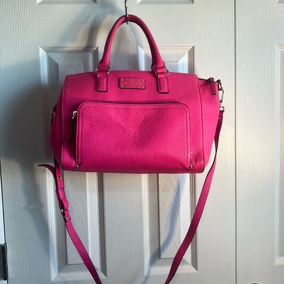Kate Spade ♠️ Bright Pink Handbag and Crossbody - Picture 4 of 14